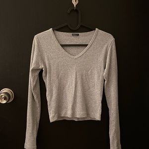 Brandy Melville Gray RIBBED TOP